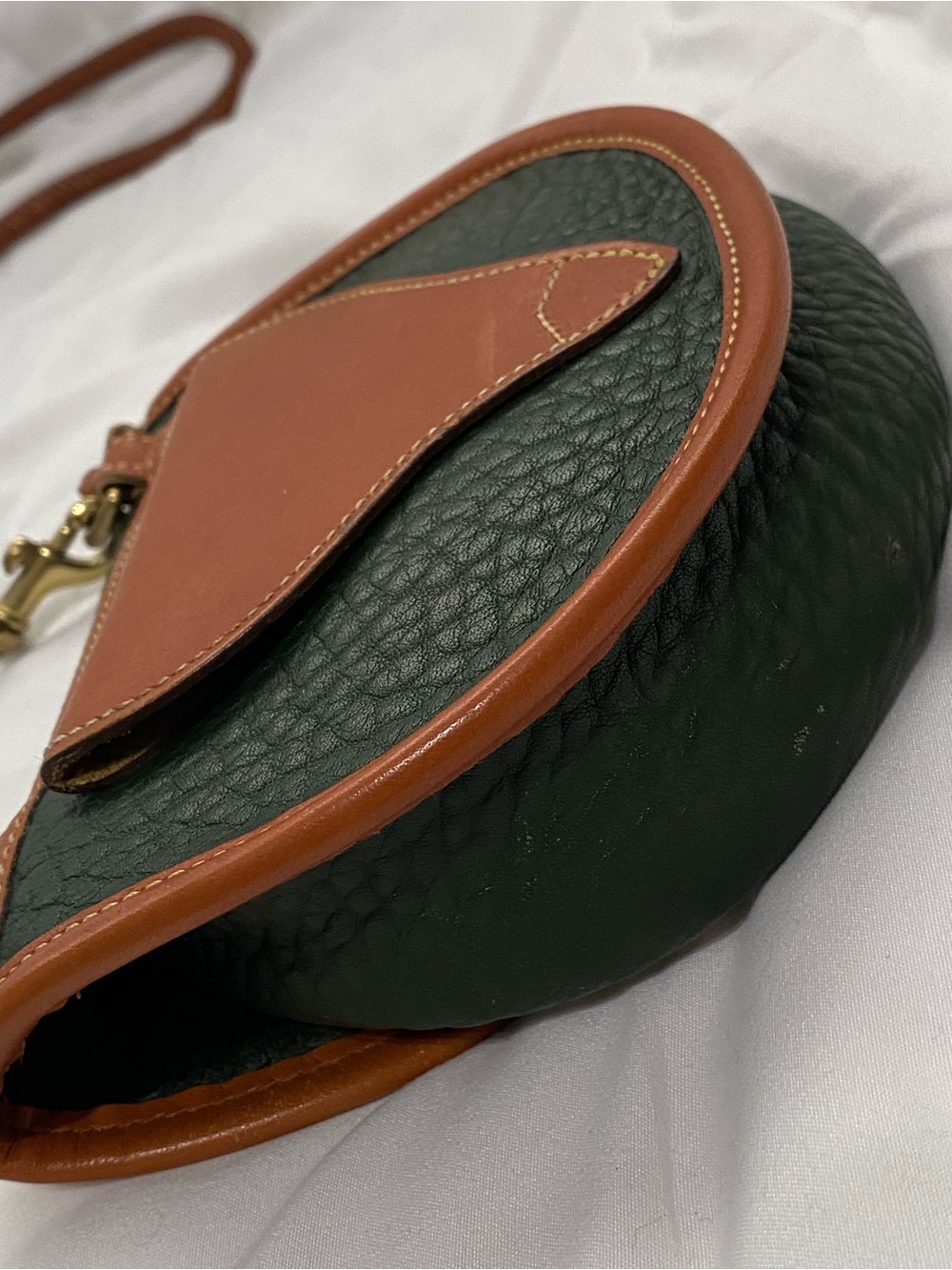 Vintage Dooney & Bourke Green Belt Bag Mini Calvary AWL - Picture 7 of 14
